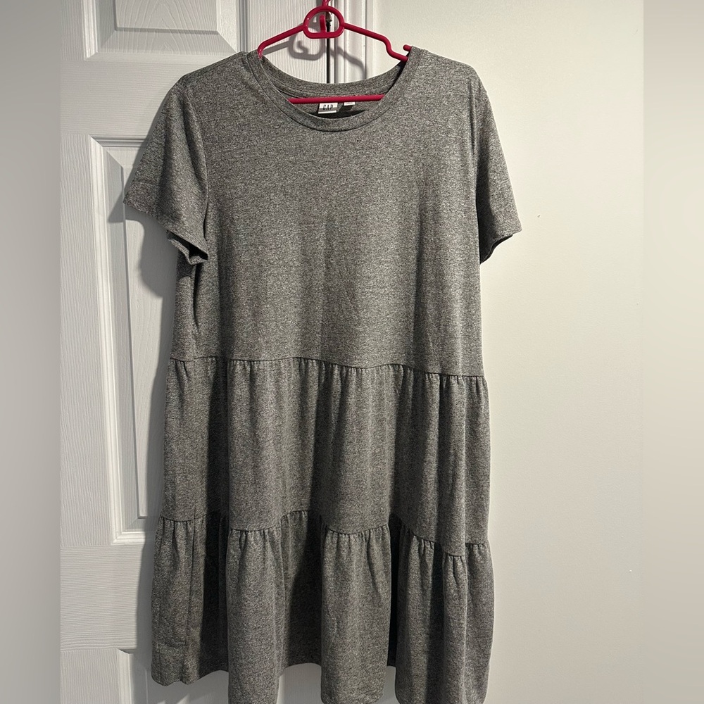 GAP Gray Mini Tiered Dress